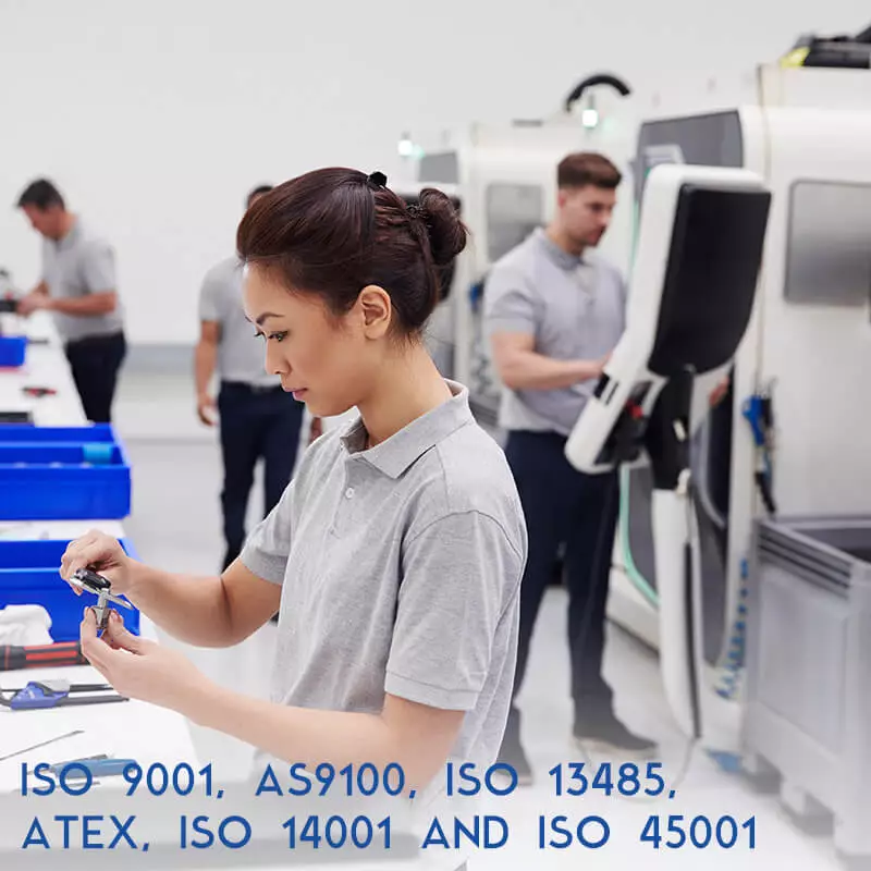 ISO 9001, AS9100, ISO 13485, ATEX, ISO 14001 and ISO 4500 Image Button